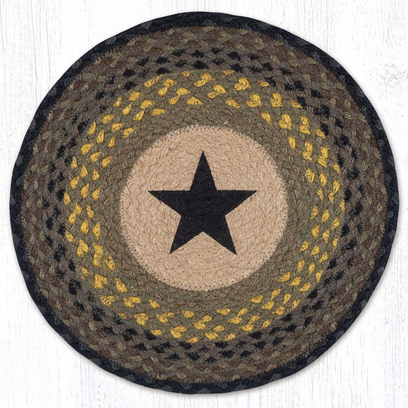  Black Star Round Chair Pad 15.5" H