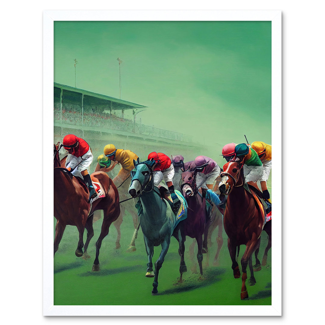 Kentucky Derby Horse Racing Jockeys Modern - Print