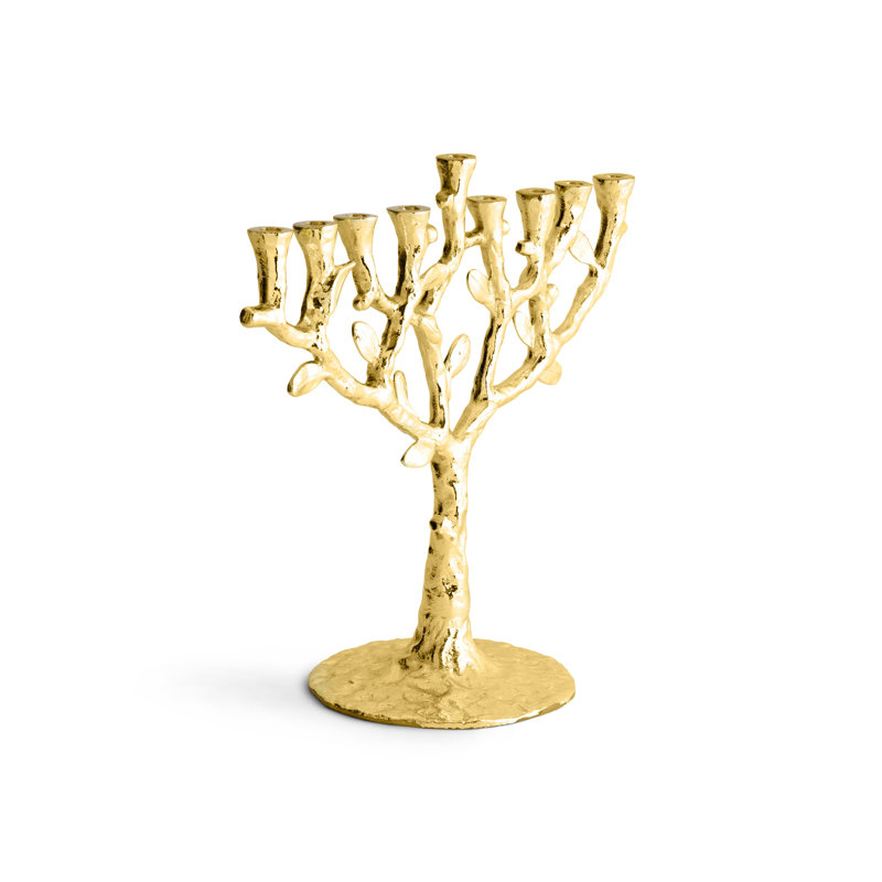 Tree of Life Menorah, Gold