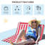 Méridienne Beach, chaise longue, tapis de plage, rouge et blanc