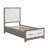 Contemporary Twin Size Platform Bed With Footboard Storage Ivory And Gray Finish Bedroom Furniture 1Pc
