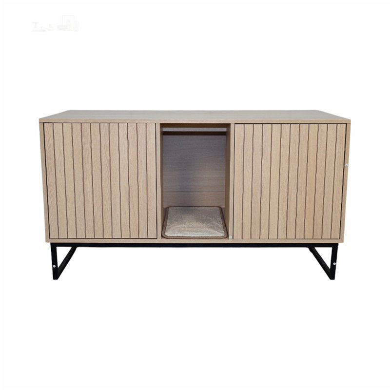 Maison de chat moderne en bois avec tapis à gratter - durable, élégante et parfaite pour les espaces intérieurs