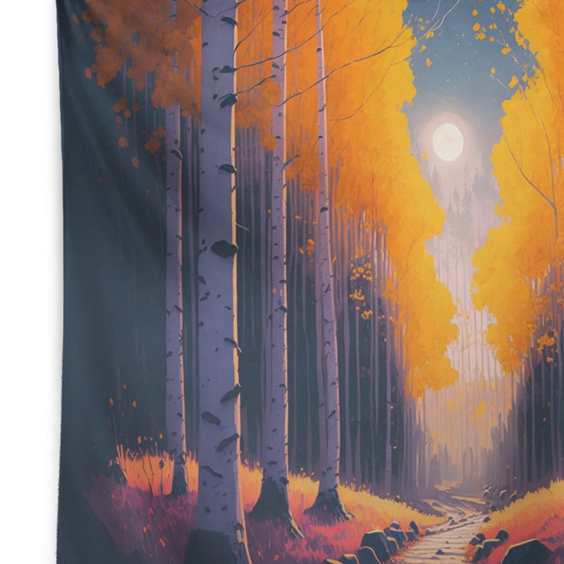 Tapisserie en polyester avec boules de pin et boules dorées Golden Hour, H 32 po x l 39 po