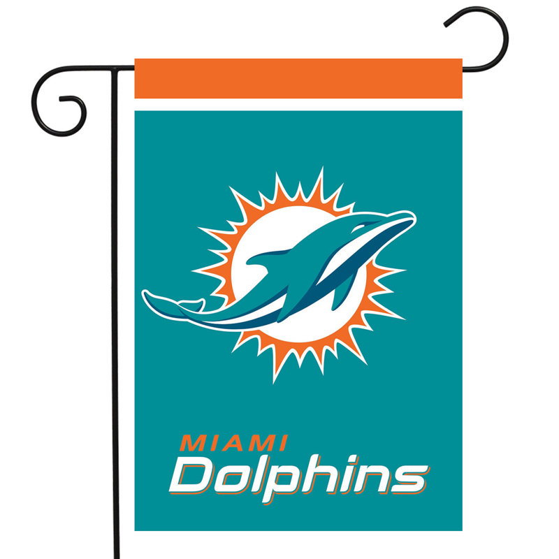 Miami Dolphins NFL Licensed Garden Flag, Bleu clair / orange / blanc, Miami Dolphins