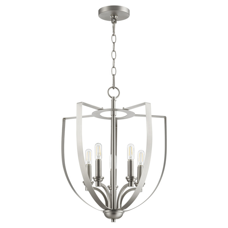 Tingledale 5 - Light Dimmable Lantern Classic / Traditional Chandelier, Satin Nickel