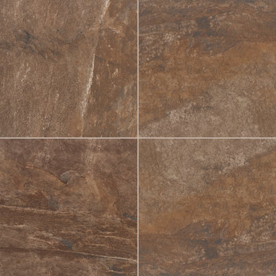 Carrelage de sol en porcelaine émaillée Daltile Slate Attaché 24 po x 24 po brun multi (4 pièces par carton) (15,76 pieds carrés par carton)