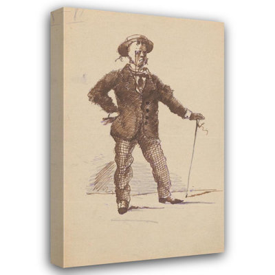 "Caricature of a Dandy" by  Stanislaw Wyspianski - Gallery Wrap Canvas Wall Art