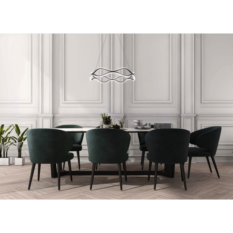 Lykeisha - Lustre fantaisie à DEL à intensité variable noir mat