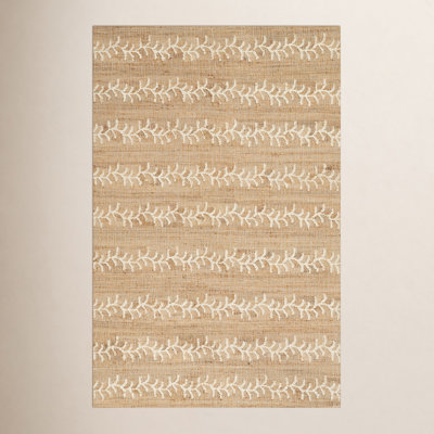 Adoria Vine Stripe Jute and Wool Hand Woven Ivory Area Rug
