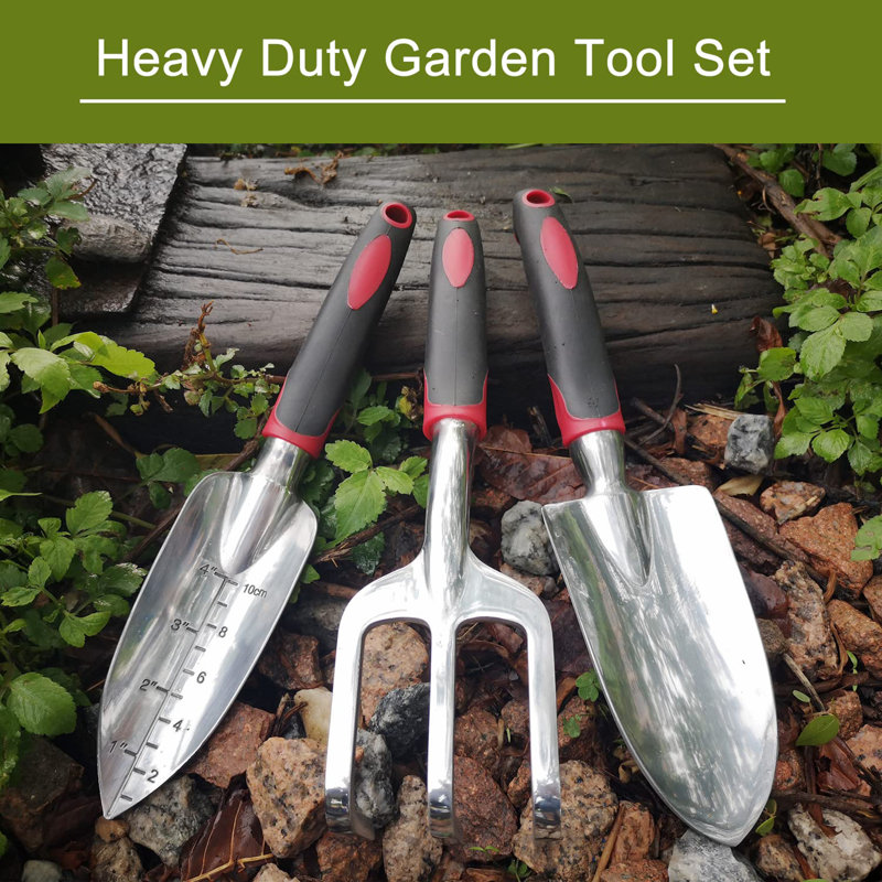 Aluminum  Garden Tools Set 3 Piece, Red