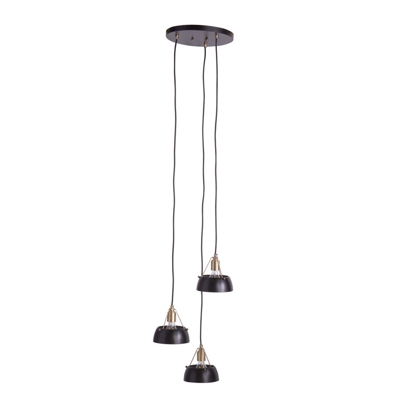 Luminaire suspendu grappe 3 lumières Renmarco, Noir