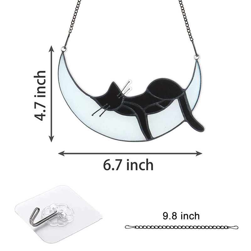 Florestial Animals Window Panel, White/Black