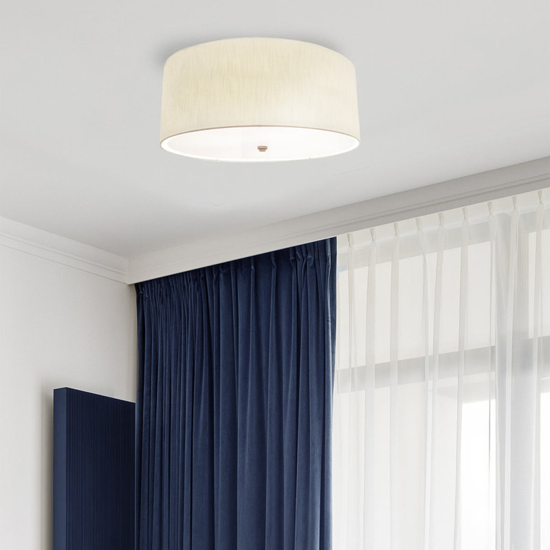 Plafonnier encastré Fletcher - Laiton vieilli, H 10 po x l 18 po x P 18 po, Trois lumières