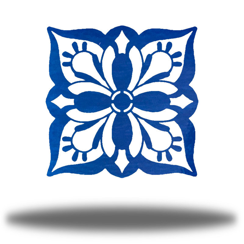 Décoration murale mandala Blossom, Bleu, H 30 po x l 30 po x P 0,06 po