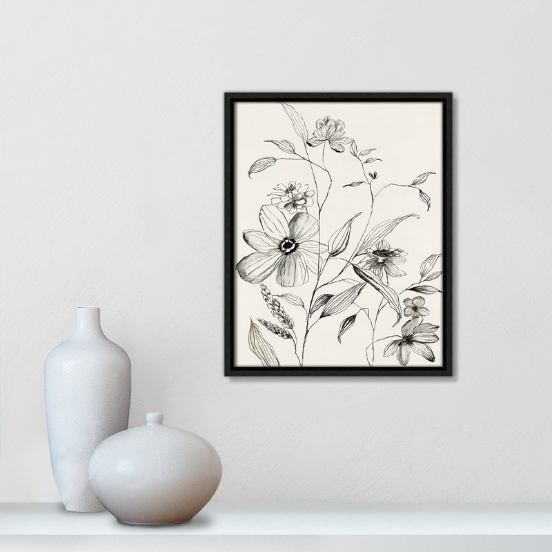 «Petal Harmony II» par Emma Peal, Toile encadrée flottante espresso, Non, H 15,5 po x l 12,5 po x P 2 po