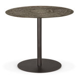 Blend dining table - varnished Minerals top - Ray Whisky - Dark Bronze base - round 70/70/76