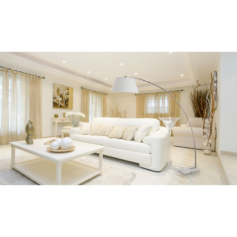 Lampe sur pied arquée H 80 po Morey, Blanc
