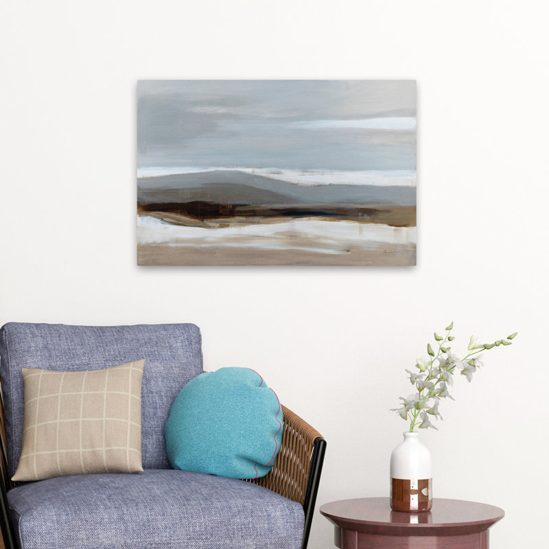 Paysage contemporain et bohémien de janvier, H 24 po x l 16 po