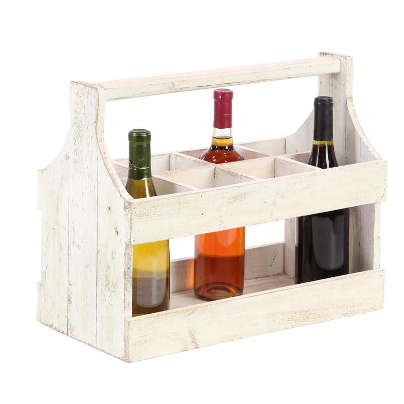 Bontemps Rustic 8-Bottle Tabletop Wine Holder, White