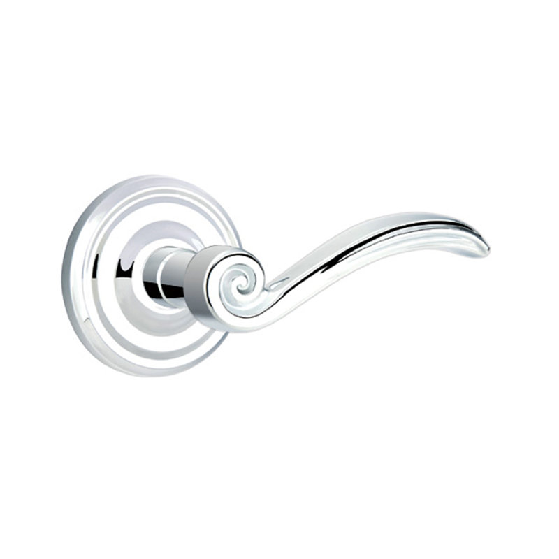 Poignée de porte avec rosette Elan, Droite, Chrome poli