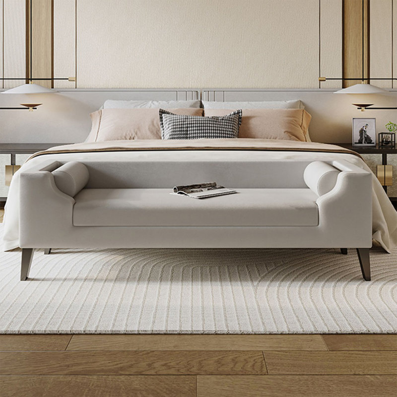 Banc rembourré gris, Gris