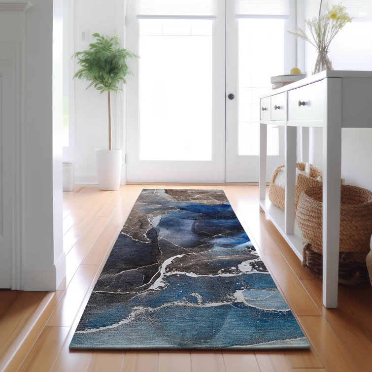 Premium Machine Washable Cerrito AMF503 Navy Rug