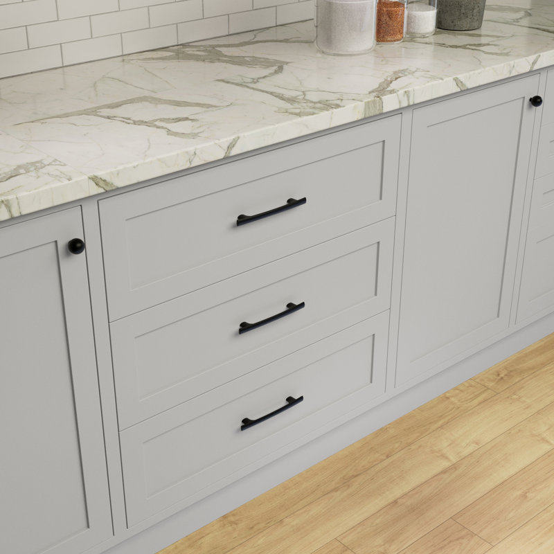 Heritage Designs Swell Bar Pull - 5-1/16" Center to Center Cabinet Pull Matte Black - Transitional Hardware for Drawers & Cabinets