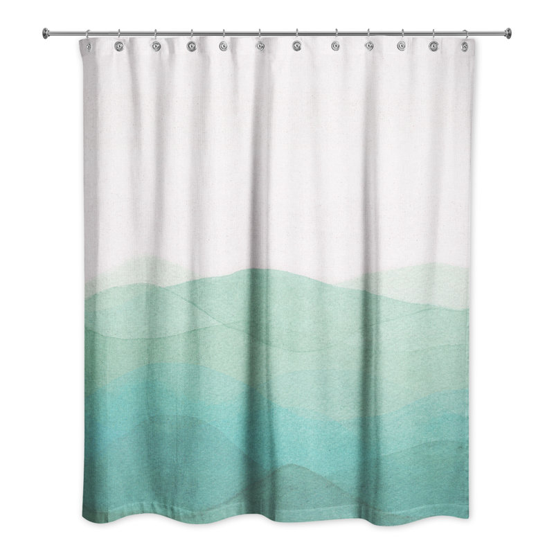 Rideau de douche simple Perine, Bleu sarcelle