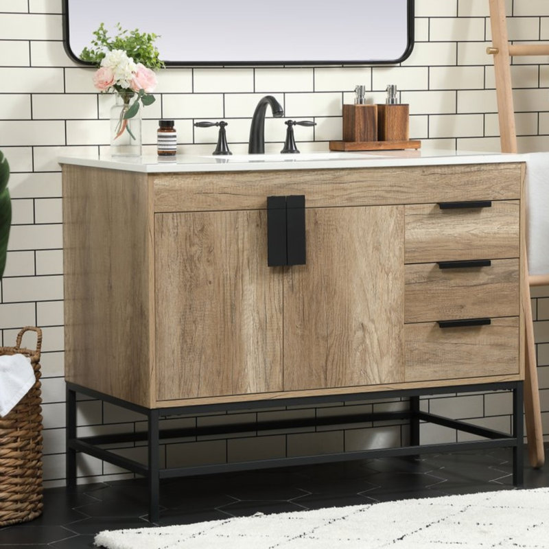 Ensemble de meuble-lavabo simple 42 po Eugene, Chêne naturel