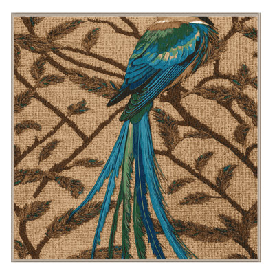 Washable Asian Paradise Flycatcher Birds Area Rug