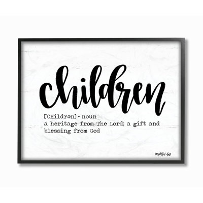 «Kepner Children», définition de typographie pour enfants, art encadré