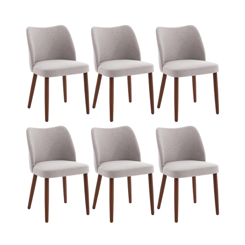 Polyester Upholstered Side Chair, Grey, 6