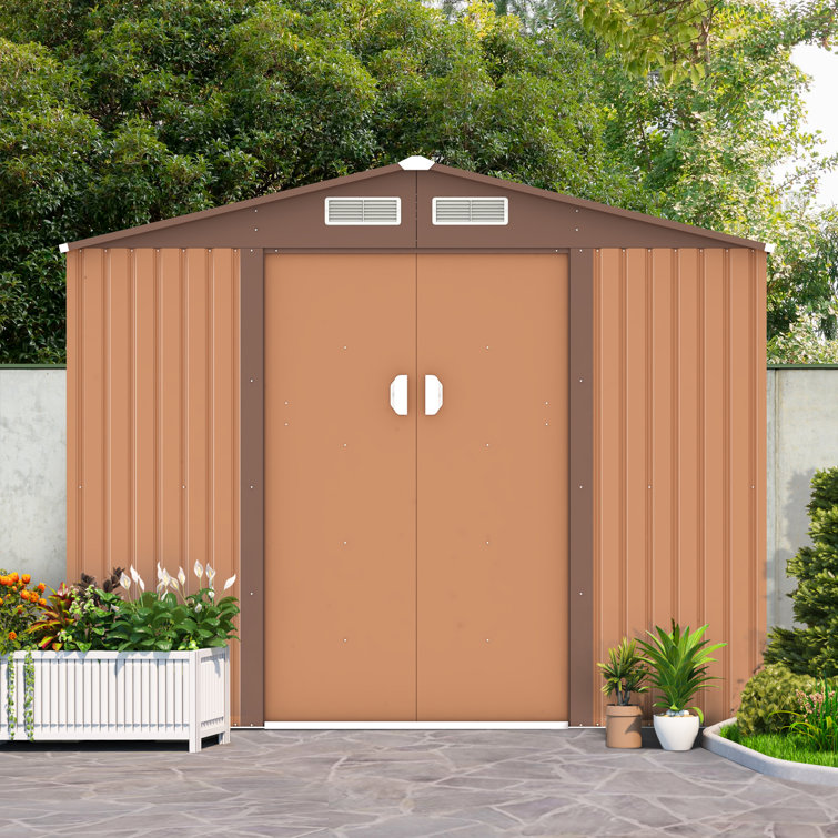 Outdoor 9 ft. W x 6 ft. D Metal Storage Shed (Incomplete Only 2 /3 and 3/3)