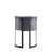 Corso Modern Vegan Leather Upholstered Metal Dining Arm Chair in Graphite-90543365