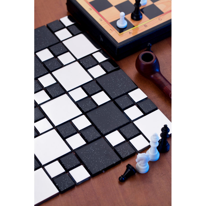 Rousha Random Sized Glass Random Mosaic Wall & Floor Tile, Silver