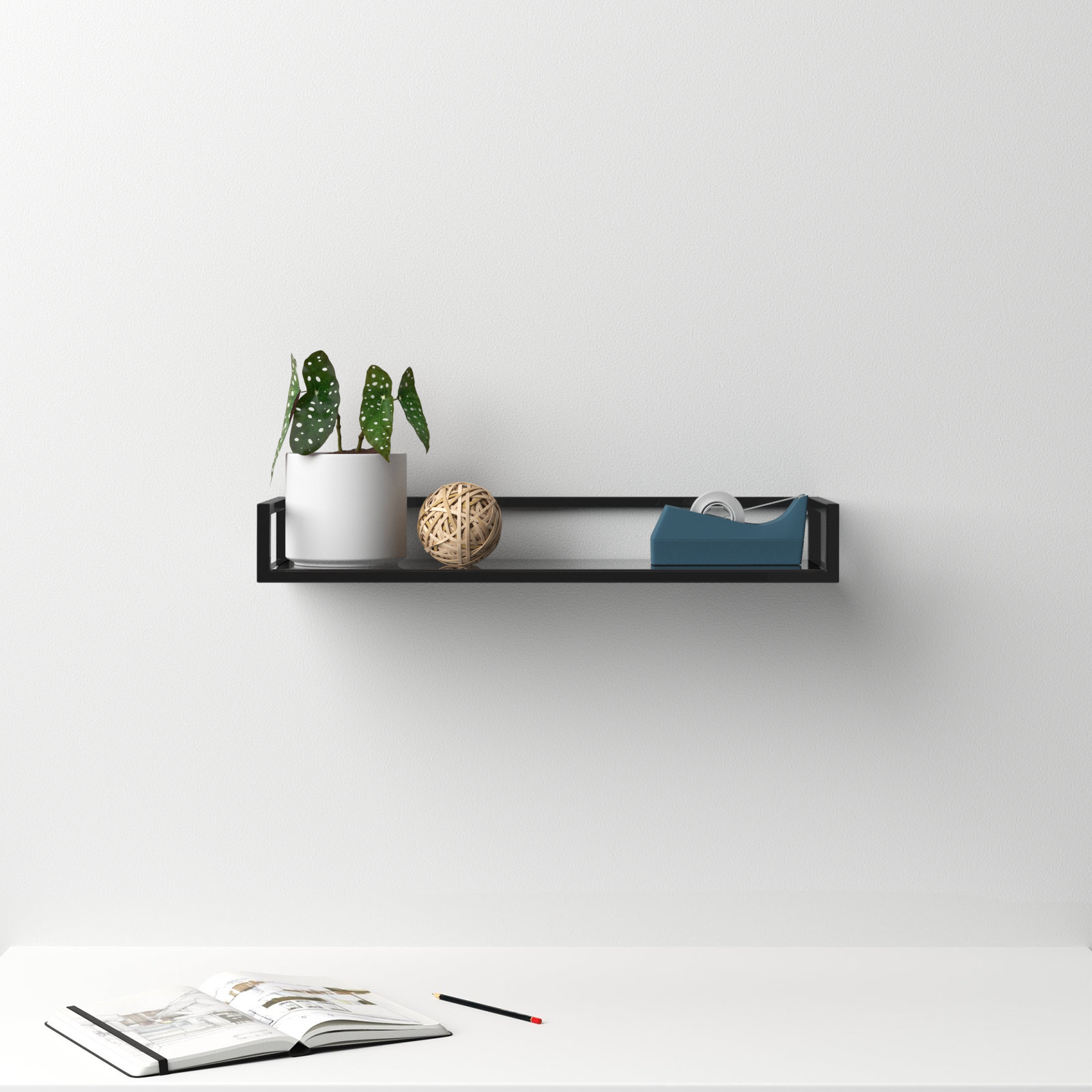 Chainbridge 24" Accent Shelf, Black