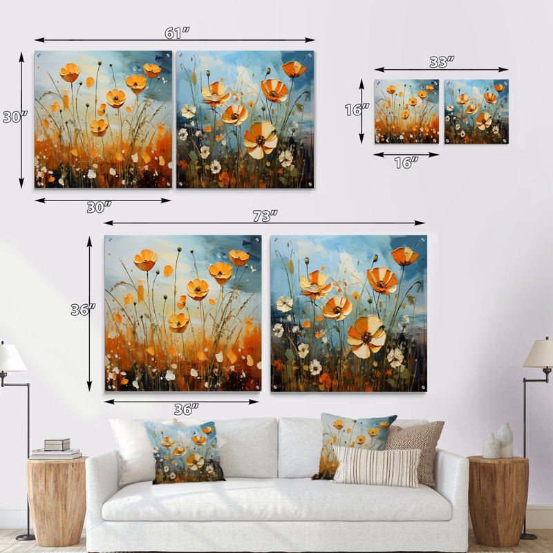 Jaune et gris doré boutons d'or noir et blanc III - boutons d'or acrylique ensemble de verres, H 36 po x l 73 po