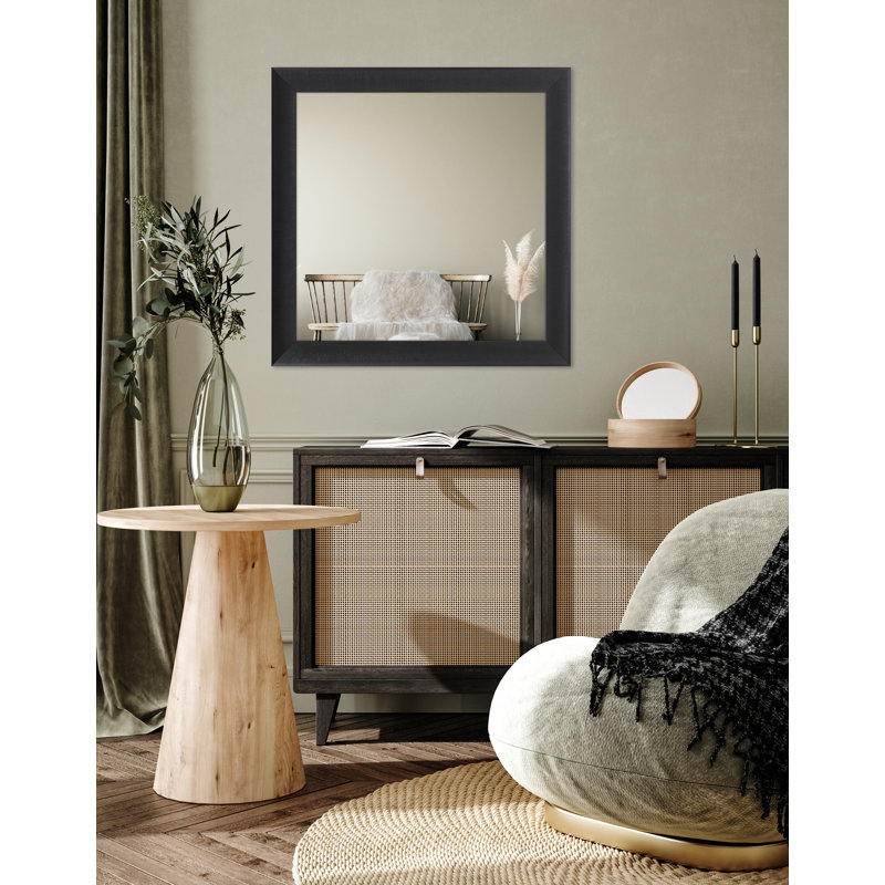 Zeveren Plastic Leaning Mirror, 82cm H x 62cm W, Black