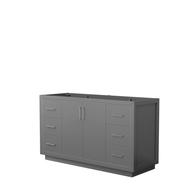 Base de meuble-lavabo simple 41,25 po Icon et miroir seulement, Gris foncé
