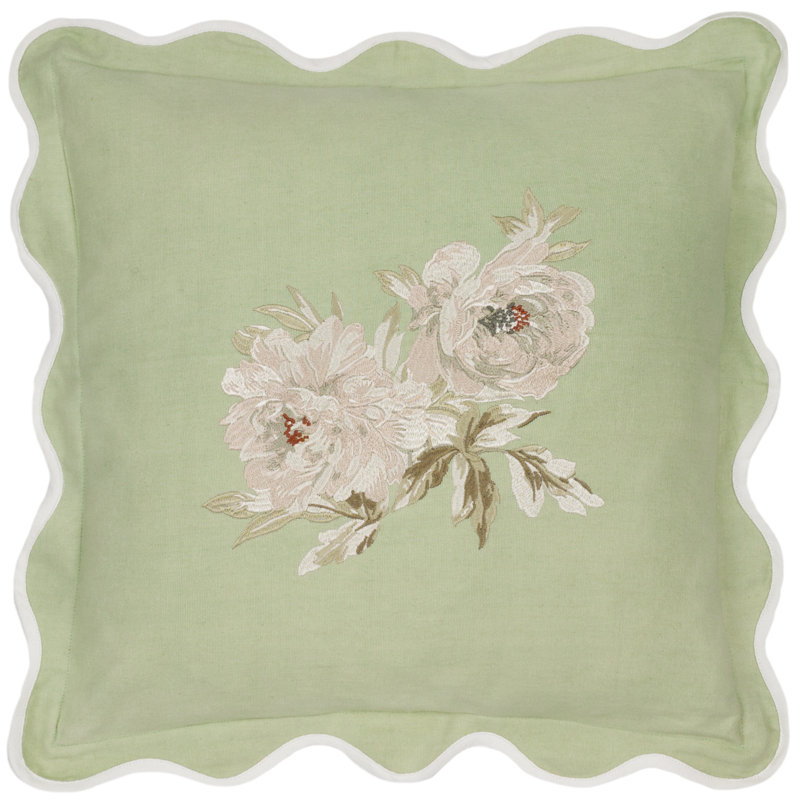 Adele Floral Green Square Cushion Cover