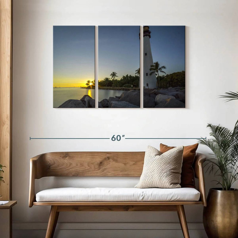 Aletra Key Biscayne Lighthouse Sunset, 28" H x 45" W