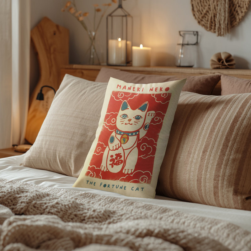 Oreiller en faux bois Maneki