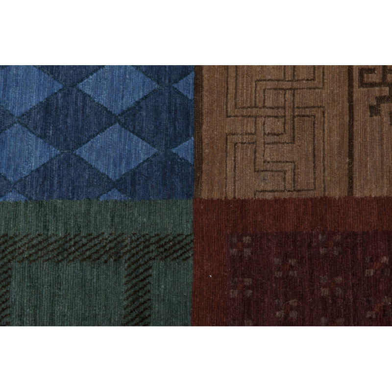 Modern One-of-a-Kind Rectangle 4'3" x 5'8" Hand Knotted Area Rug