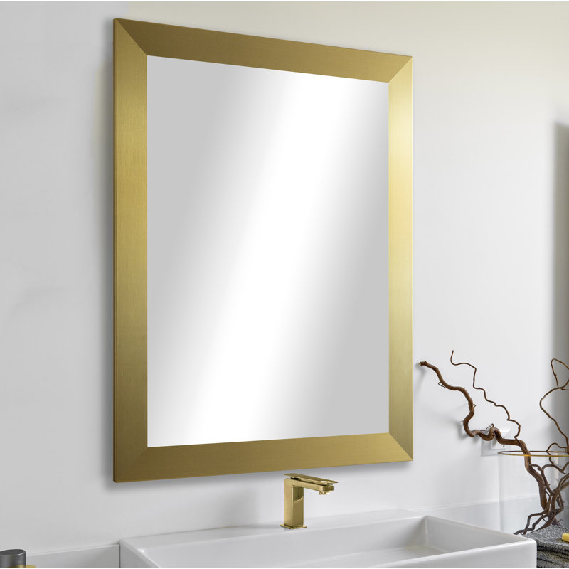 Orelie Wood Flat Wall Mirror, 60" H x 40" W