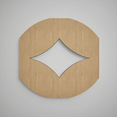 Petits panneaux muraux décoratifs en bois Gresham, petit, l 11 3/8 po x H 11 3/8 po x T 3/8 po, chêne blanc