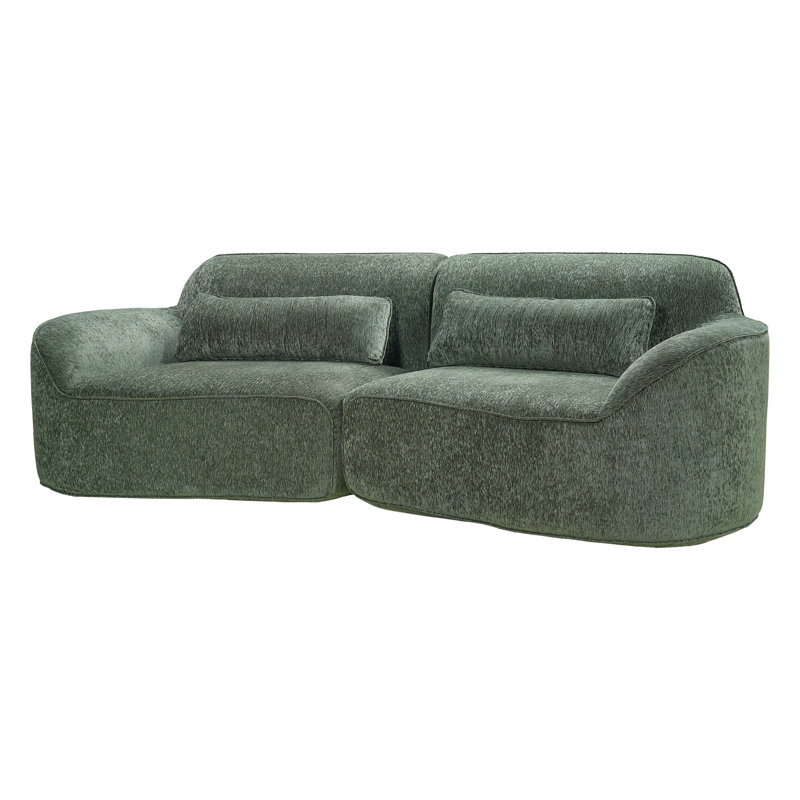 Canapé à compression moderne incurvé de 95 po Corbin, Vert