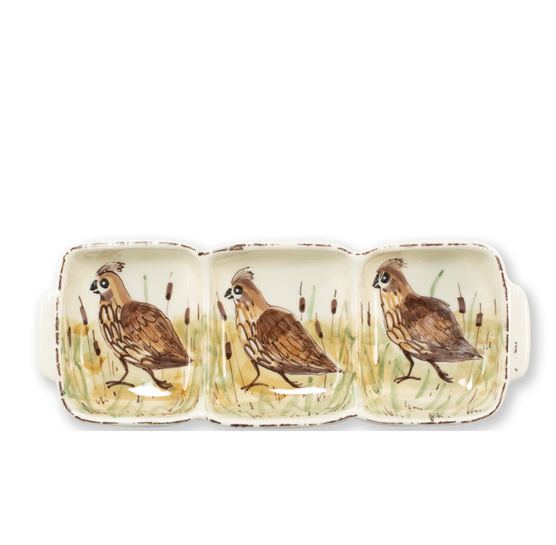 Wildlife Earthenware Divided Serving Dish