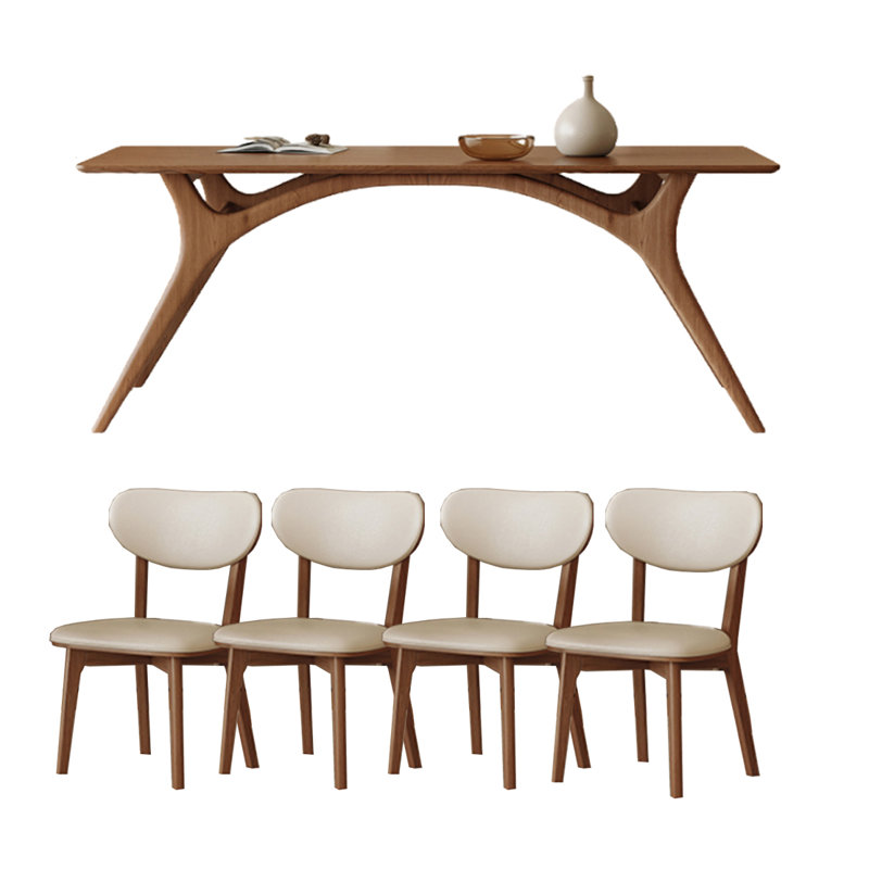 Morasco Solid Wood Top Four Leg Dining Set, 5