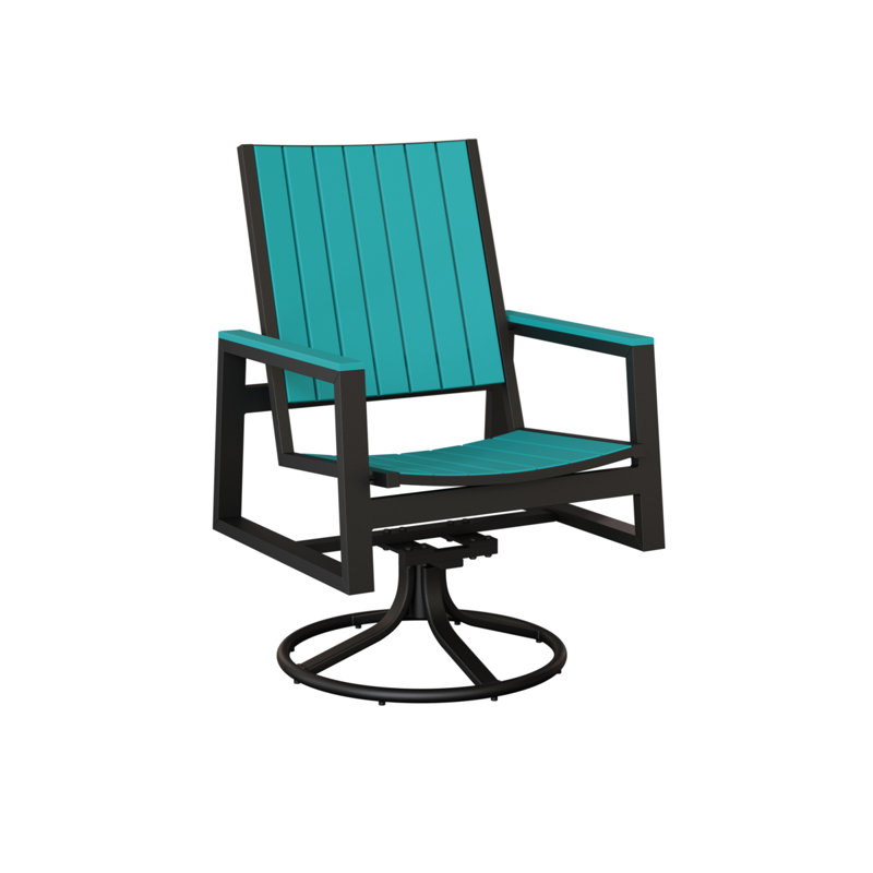Chaise berçante berçante pivotante Berlin Gardens Vida, Bleu / noir mat