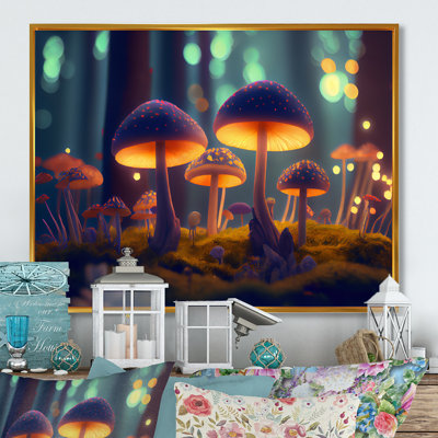 " Magical Mushrooms Shining In The Forest III "